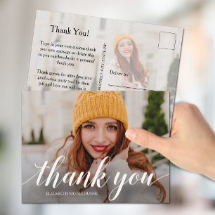 Elegant Script Graduation Thank You Note Postcard