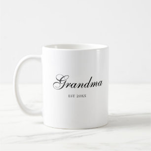 Elegant Script Grandma with established year Coffee Mug