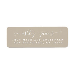 Elegant Script Gray Wedding Return Address
