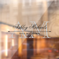 Elegant Script Grey 2 Initial Monogram Name Title
