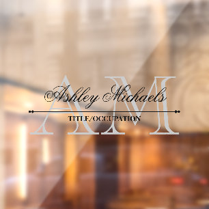 Elegant Script Grey 2 Initial Monogram Name Title