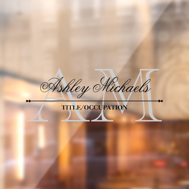 Elegant Script Grey 2 Initial Monogram Name Title (Sheet 2)