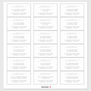 Elegant Script Grey Guest Address Label Template