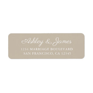 Elegant Script Grey Wedding Return Address