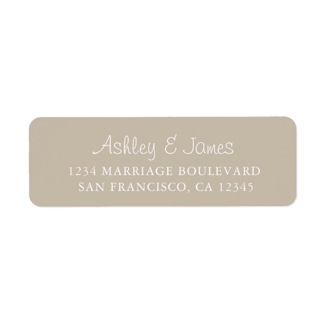 Elegant Script Grey Wedding Return Address (Front)