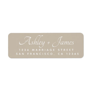 Elegant Script Grey Wedding Return Address