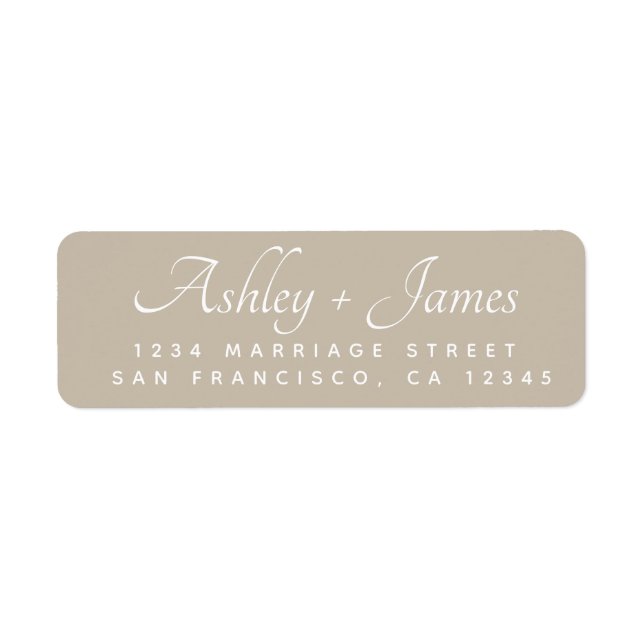 Elegant Script Grey Wedding Return Address (Front)