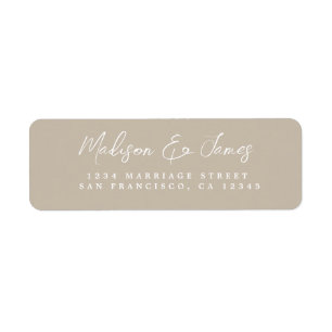Elegant Script Grey Wedding Return Address