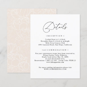 Elegant Script Guest Information Details Wedding Enclosure Card