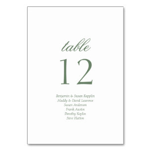 Elegant Script Guest Names Script Wedding  Table Number
