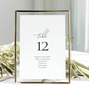 Elegant Script Guest Names Script Wedding  Table Number