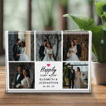 Elegant Script Happily Ever After Photo Collage<br><div class="desc">Capture your love story with the "Elegant Script Happily Ever After Photo Collage Photo Block" from Zazzle! This stunning photo block features the romantic script 'Happily Ever After' with a charming hot pink heart, personalised names of the bride and groom, and the wedding date. Surround this elegant design with up...</div>
