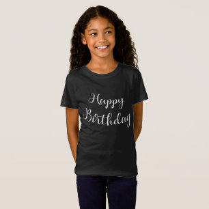 Elegant Script Happy Birthday Girls Tee