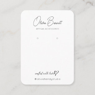 Elegant Script Heart Logo display holder Business Card