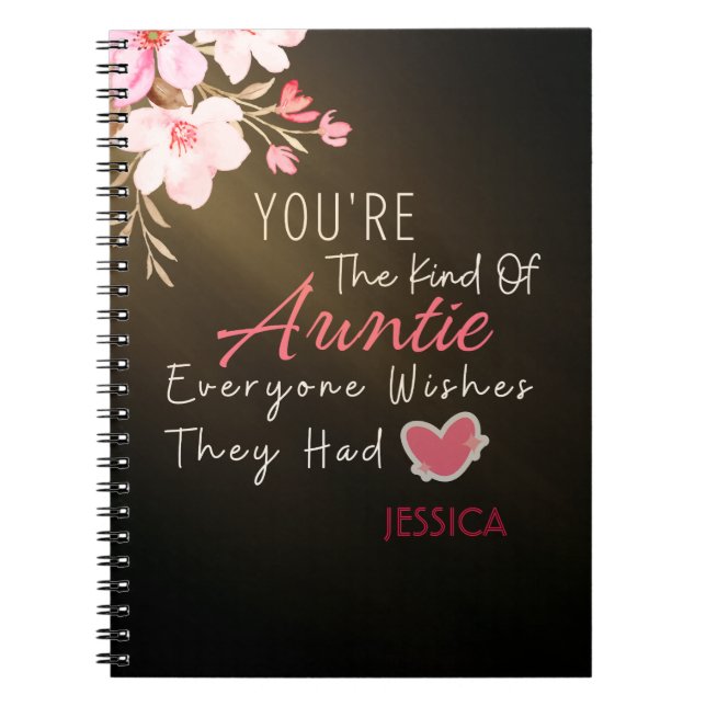 Elegant Script & Heart Personalised Notebook (Front)