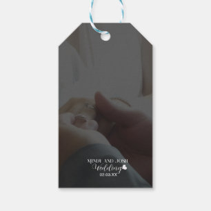 Elegant Script Heart Photo Gift Tags