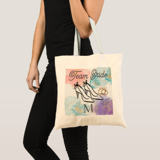 Elegant Script High Heels Team Bride  Monogram  Tote Bag
