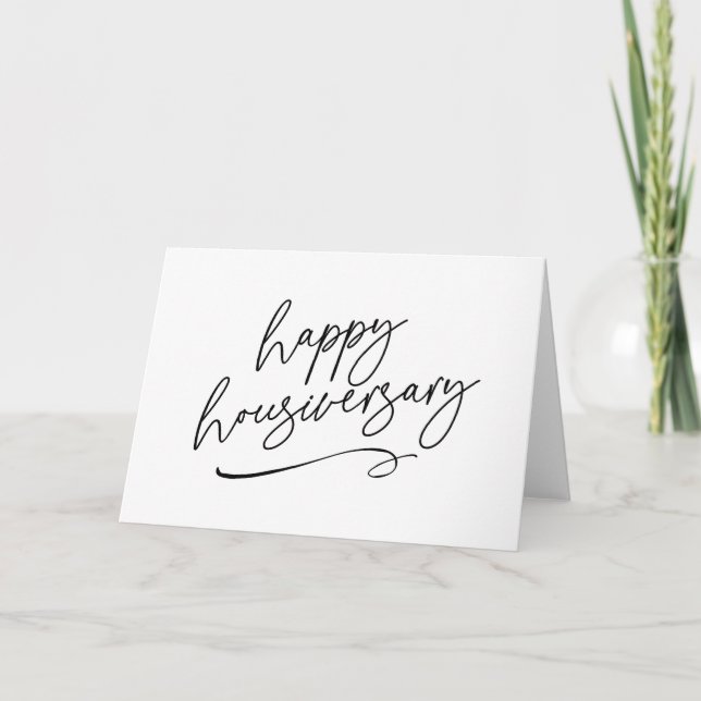 Elegant Script Home Anniversary Thank You Card (Front)