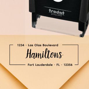 Elegant Script Housewarming Return Address Self-in Self-inking Stamp