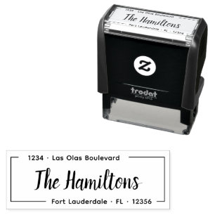 Elegant Script Housewarming Return Address Self-inking Stamp