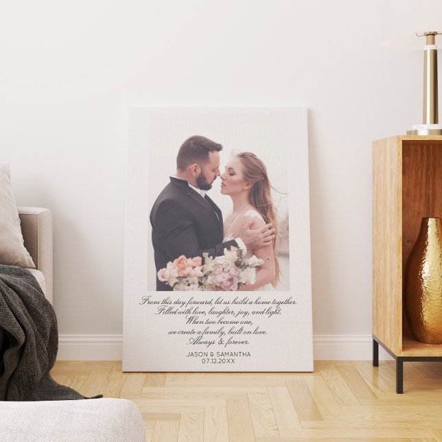 Elegant Script Huge Wedding Photo & Custom Vows Canvas Print (Elegant Script Huge Wedding Photo & Custom Vows Canvas Print
)