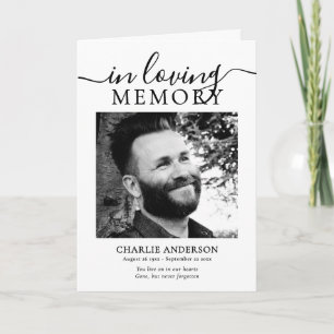 Elegant Script In Loving Memory Photo Memorial Programme