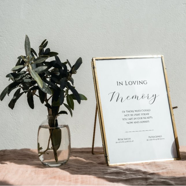 Elegant Script In Loving Memory Wedding Sign (Creator Uploaded)