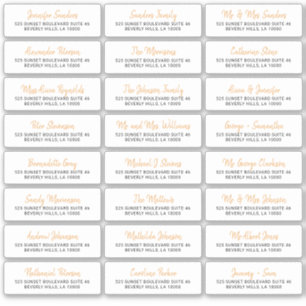 Elegant script individual guest address labels