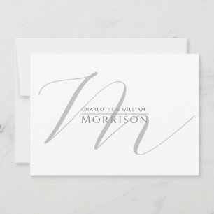 Elegant Script Initial Couple Name Monogram Card
