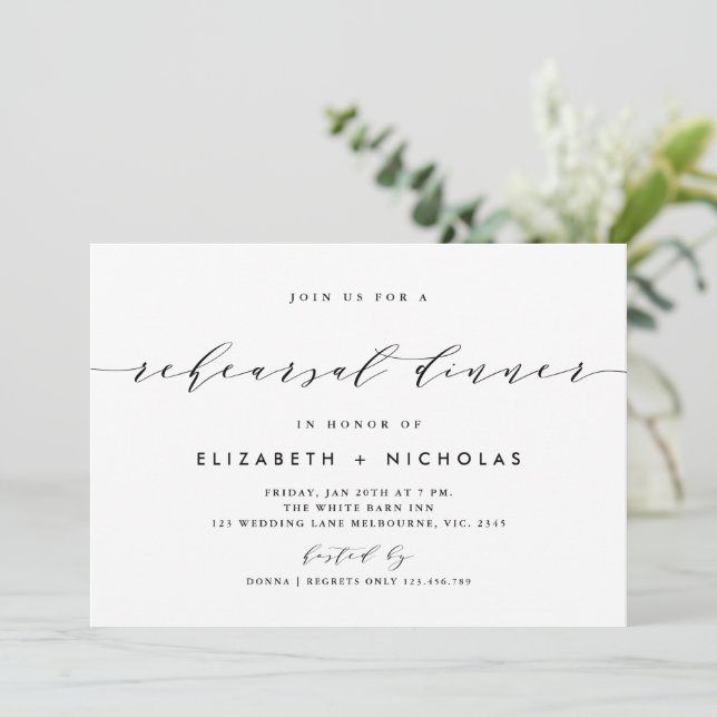Elegant script  invitation (Standing Front)