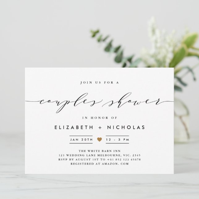 Elegant script  invitation (Standing Front)
