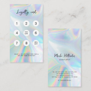 Elegant Script Iridescent Business Customer Loyalty Card