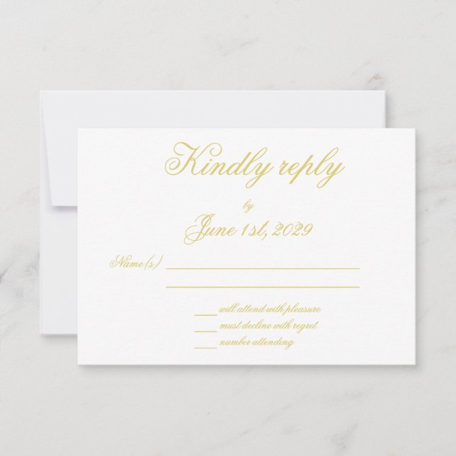Elegant Script Island Citrus Wedding RSVP Card (Front)