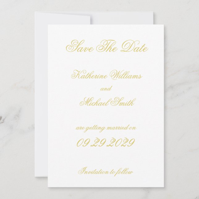 Elegant Script Island Citrus Wedding Save The Date Invitation (Front)