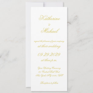 Elegant Script Island Citrus Yellow Wedding Invite