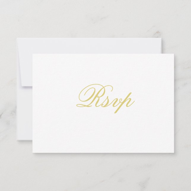 Elegant Script Island Citrus Yellow Wedding RSVP Card (Back)