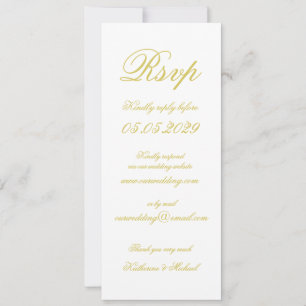 Elegant Script Island Citrus Yellow Wedding RSVP Invitation