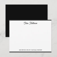 Elegant Script Jet Black Stationery Border 