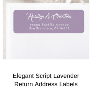 Elegant Script Lavender Return Address Labels