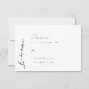 Elegant Script Lavender Wedding RSVP Card