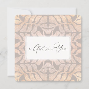 Elegant Script Leaf Pattern Gift Certificate