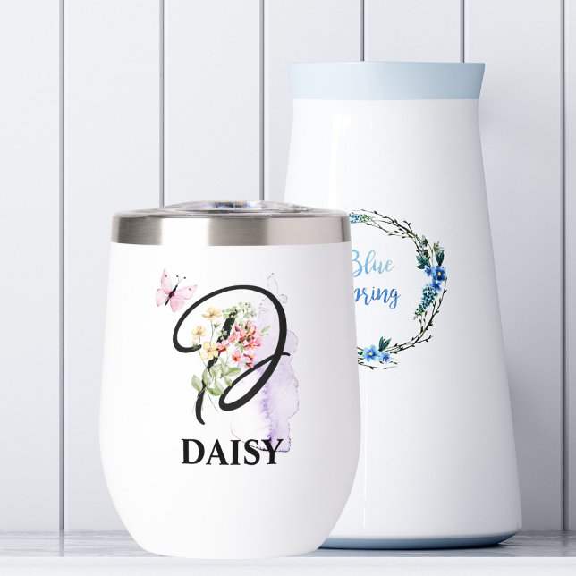 Elegant Script Letter D Monogram Personalised Name (Creator Uploaded)