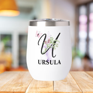 Elegant Script Letter U Monogram Personalised Name