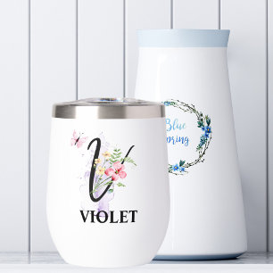 Elegant Script Letter V Monogram Personalised Name