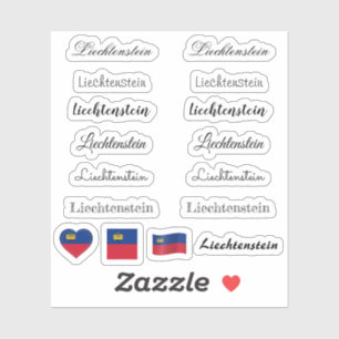 Elegant script Liechtenstein & Flag /name Set