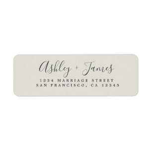 Elegant Script Light Grey Wedding Return Address