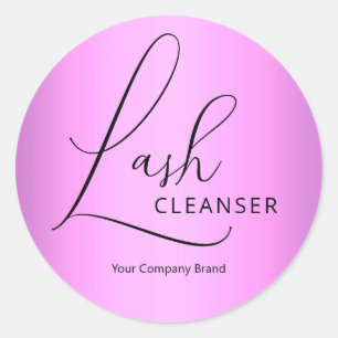Elegant Script Lilac Purple Lash Cleanser Classic Round Sticker