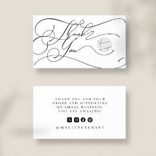 Elegant Script Logo Thank You Small Branding Business Card