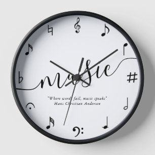 Elegant Script "Love" Custom Photo Round Clock