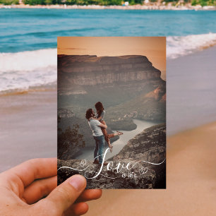 Elegant Script Love Photo Holiday Card